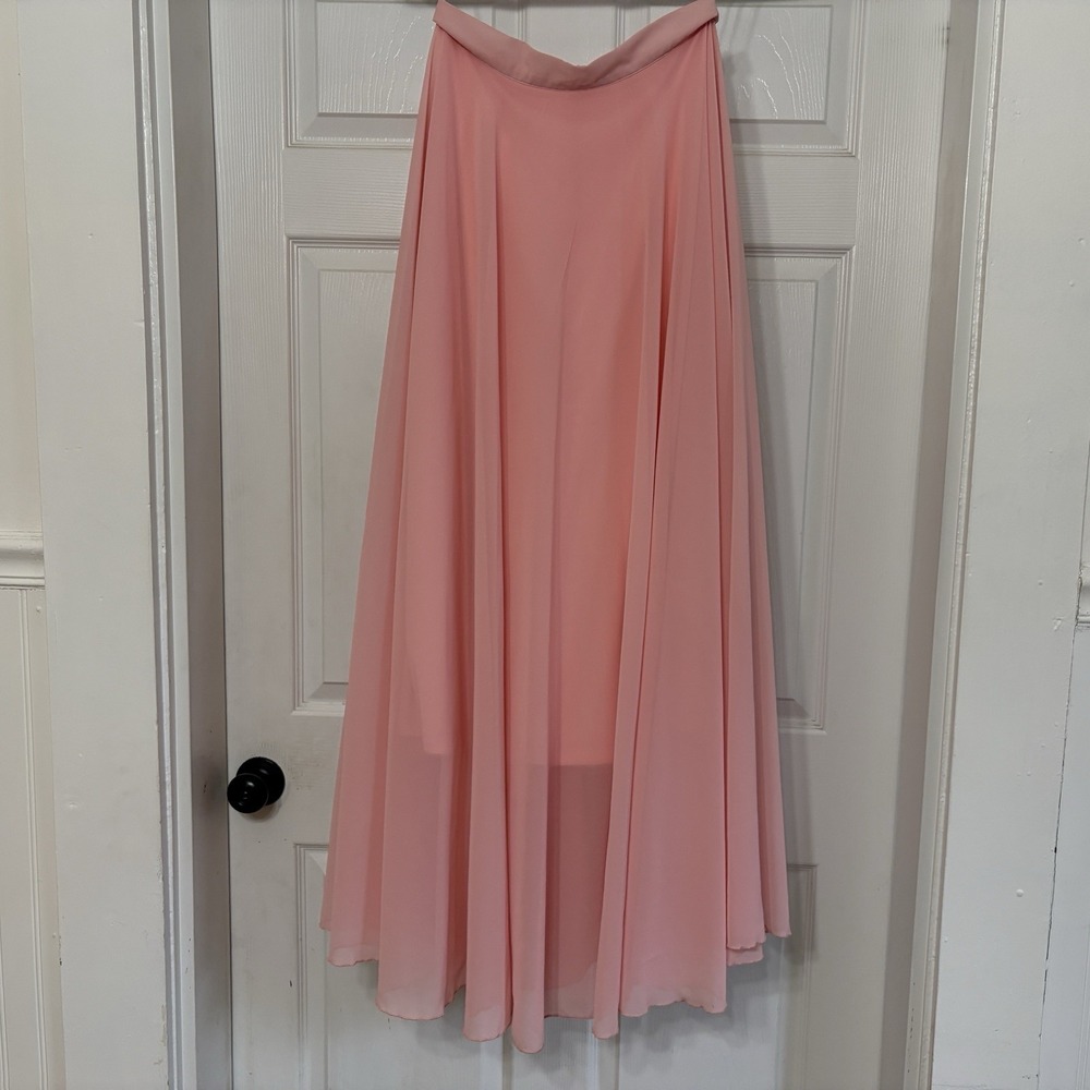 Chicwish Timeless Favorite Pink Chiffon Maxi Skirt Small Summer Garden Party